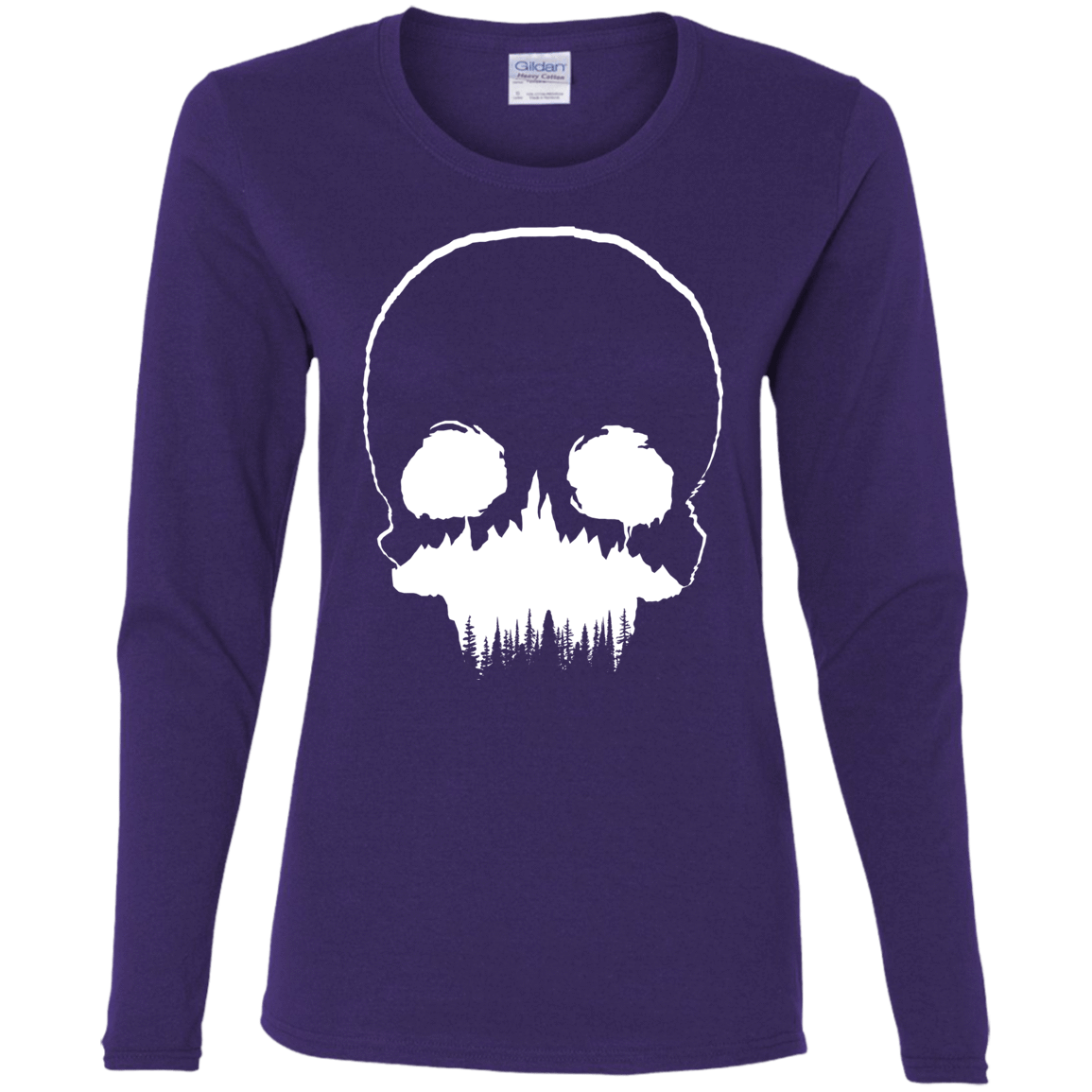 T-Shirts Purple / S Skull Forest Women's Long Sleeve T-Shirt