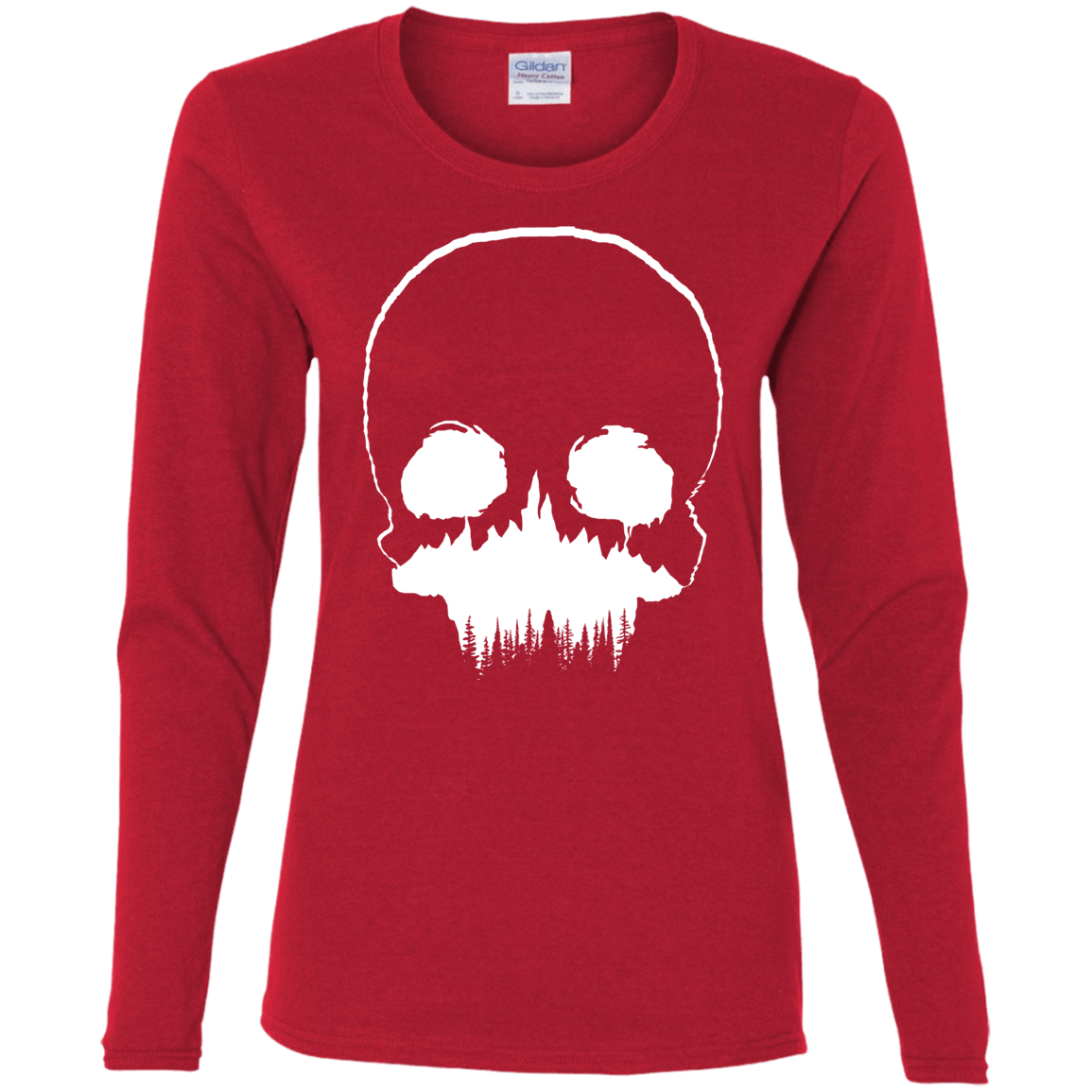 T-Shirts Red / S Skull Forest Women's Long Sleeve T-Shirt