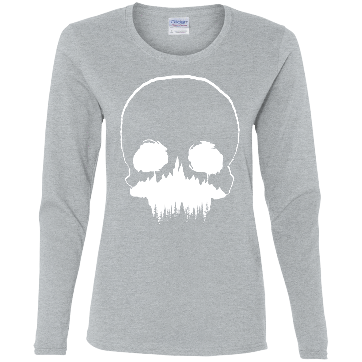T-Shirts Sport Grey / S Skull Forest Women's Long Sleeve T-Shirt