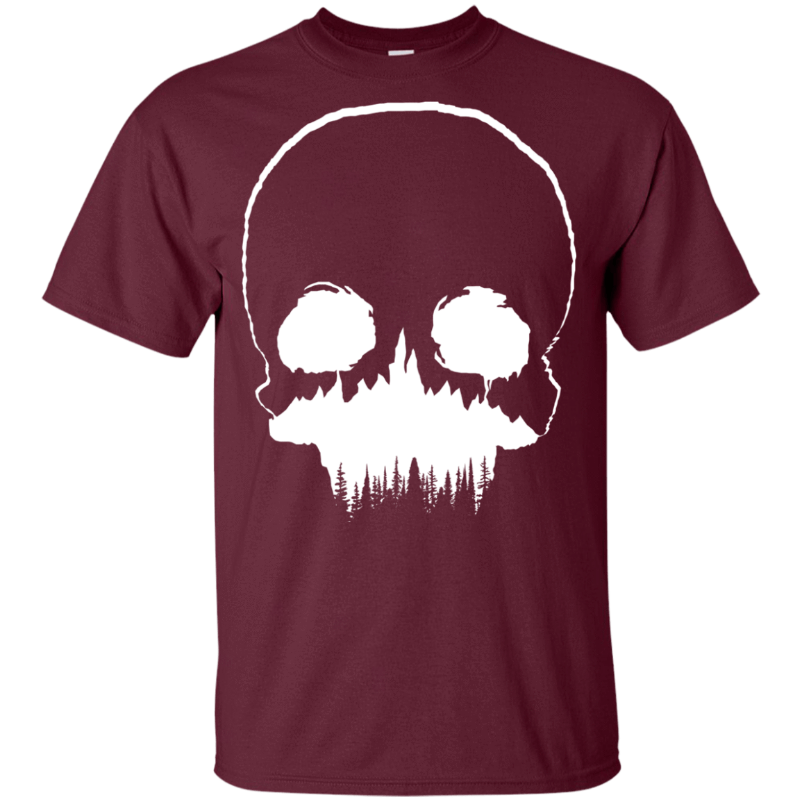 T-Shirts Maroon / YXS Skull Forest Youth T-Shirt