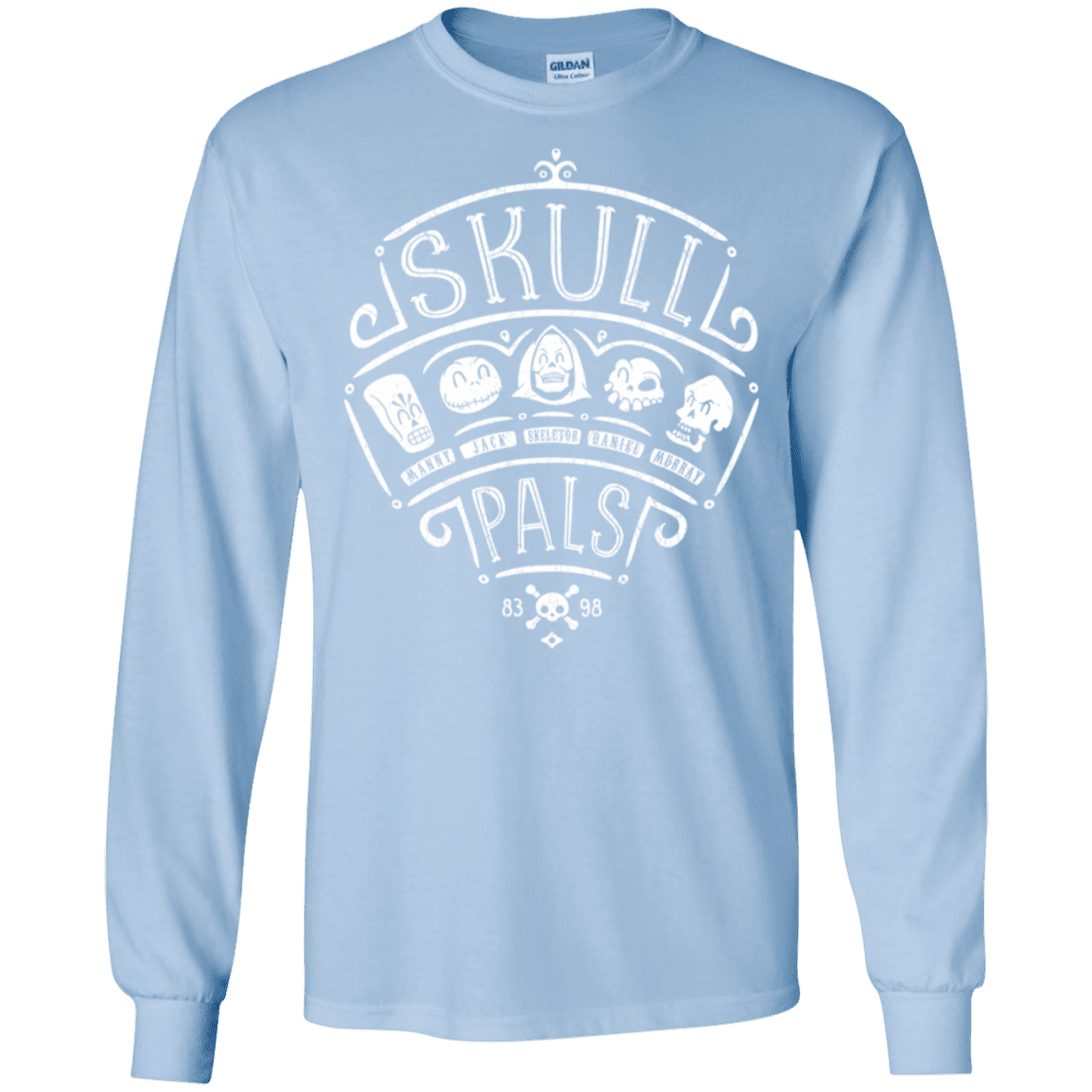 T-Shirts Light Blue / S Skull Pals Men's Long Sleeve T-Shirt