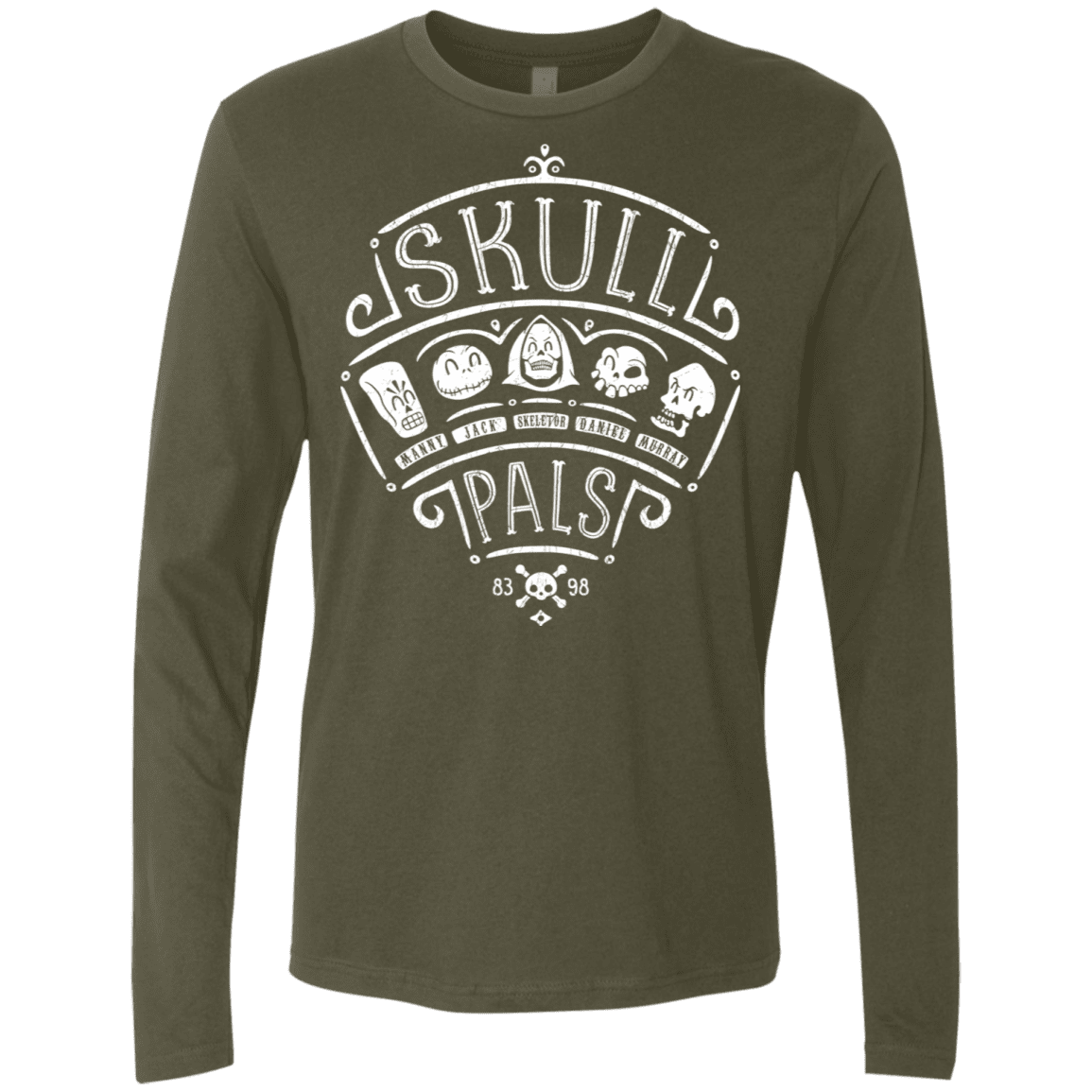 T-Shirts Military Green / S Skull Pals Men's Premium Long Sleeve