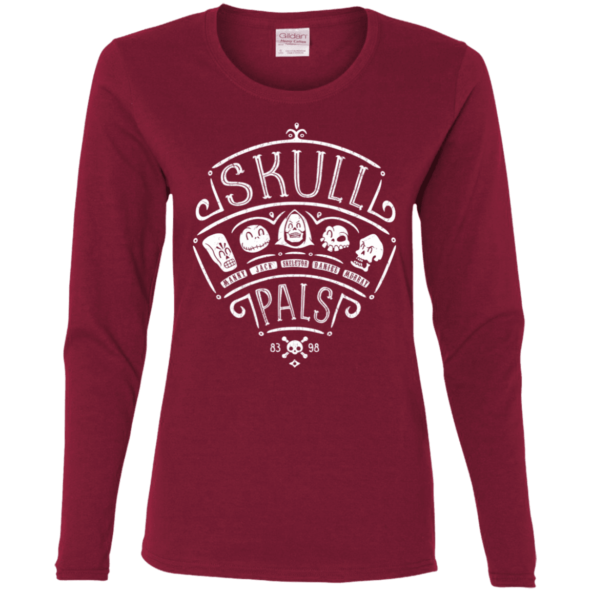 T-Shirts Cardinal / S Skull Pals Women's Long Sleeve T-Shirt