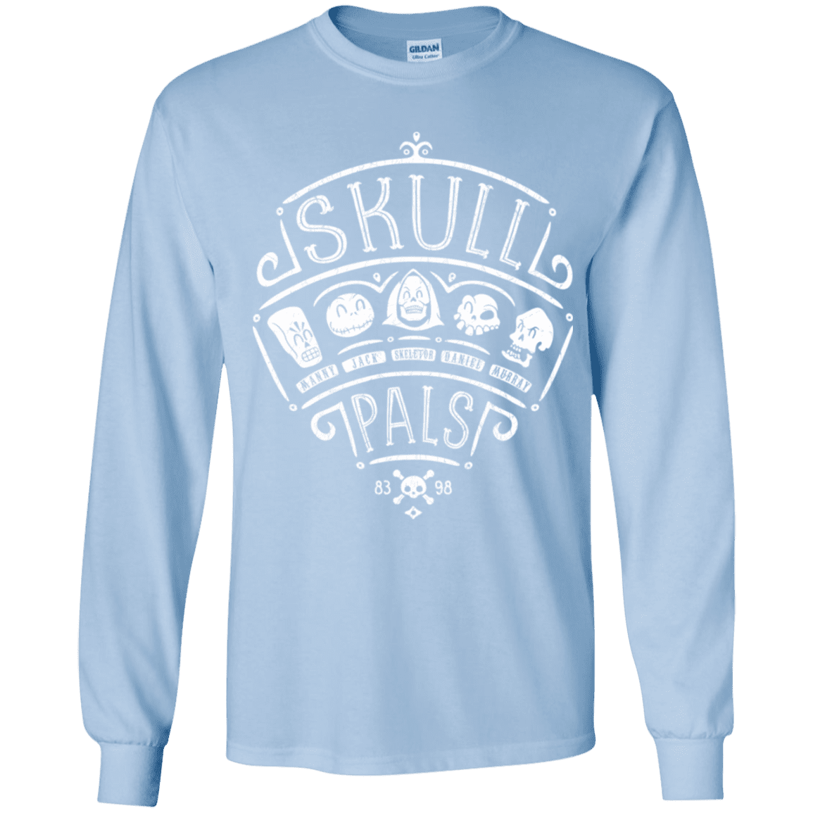 T-Shirts Light Blue / YS Skull Pals Youth Long Sleeve T-Shirt