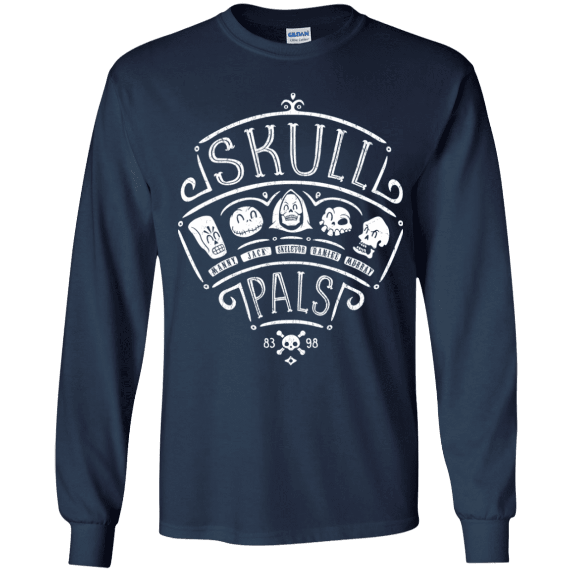 T-Shirts Navy / YS Skull Pals Youth Long Sleeve T-Shirt