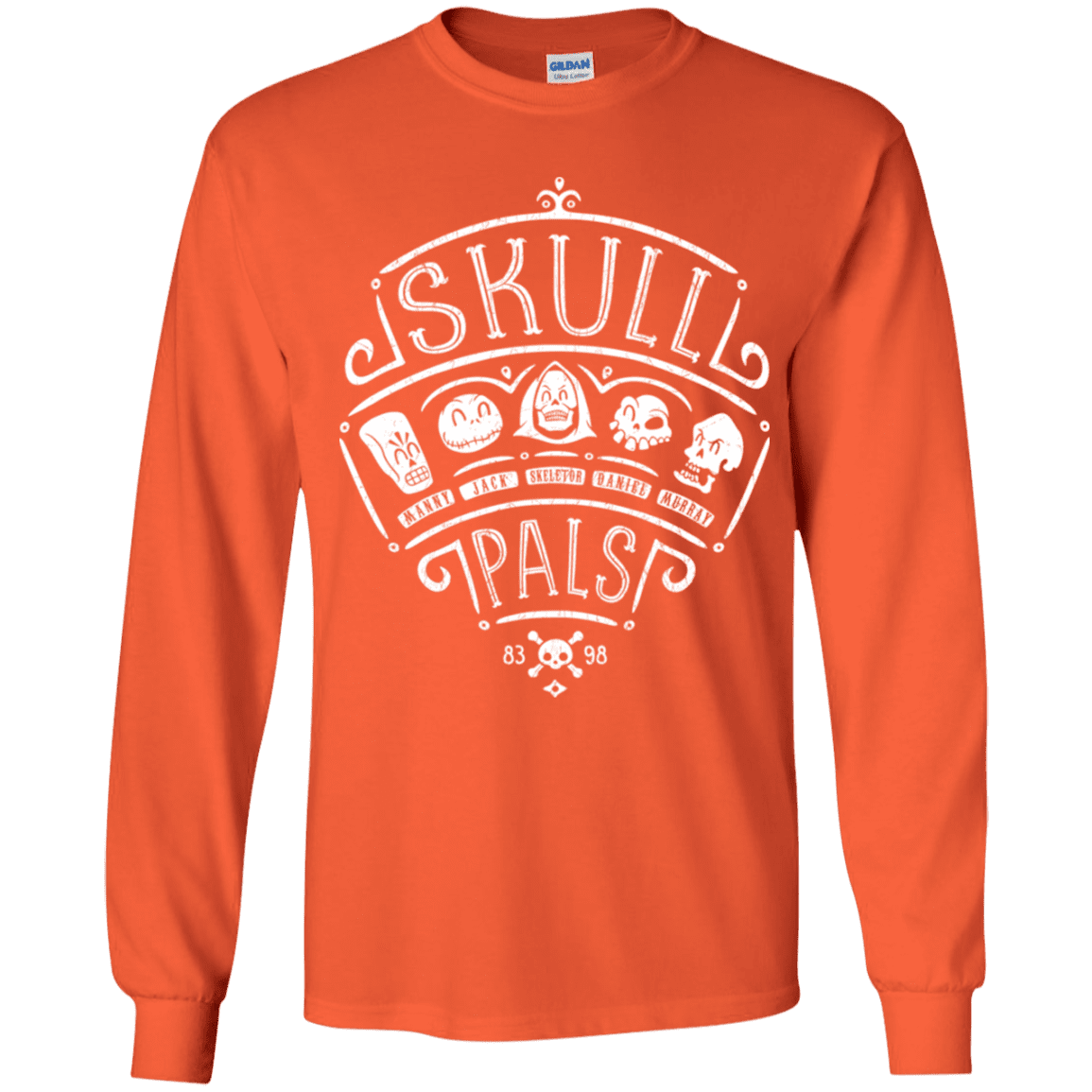 T-Shirts Orange / YS Skull Pals Youth Long Sleeve T-Shirt