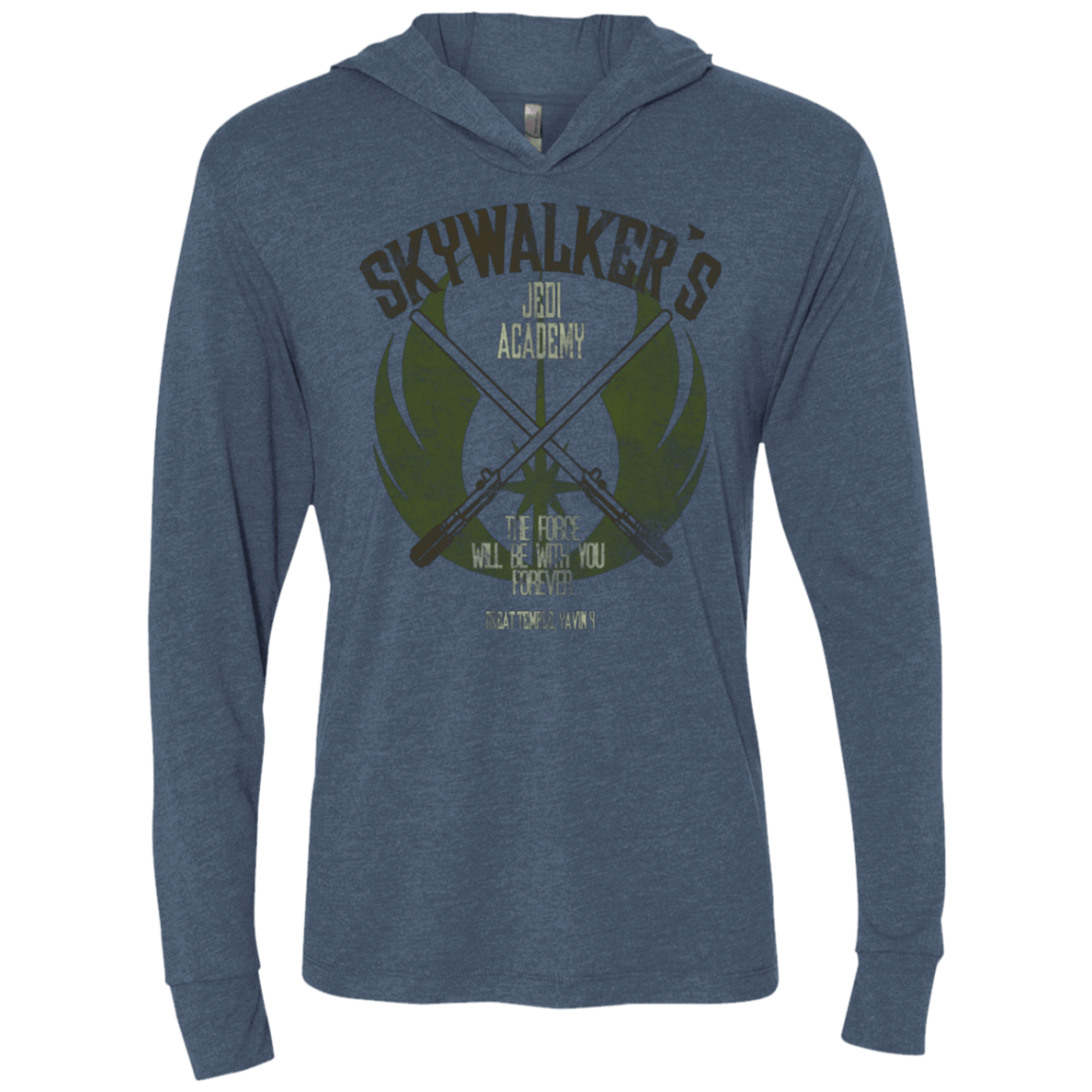 T-Shirts Indigo / X-Small Skywalker's Jedi Academy Triblend Long Sleeve Hoodie Tee