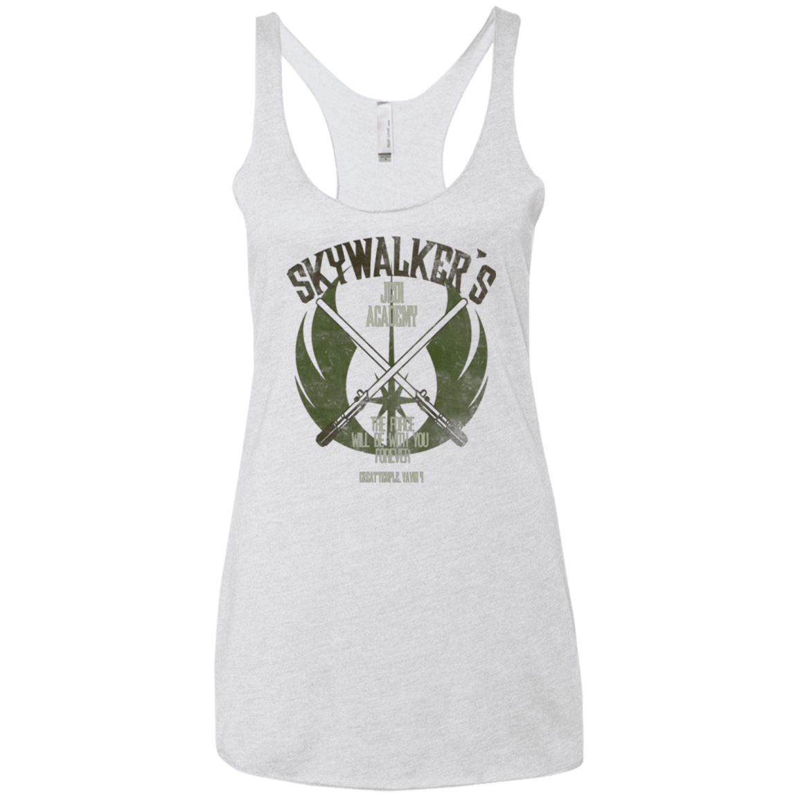 T-Shirts Heather White / X-Small Skywalker's Jedi Academy Women's Triblend Racerback Tank