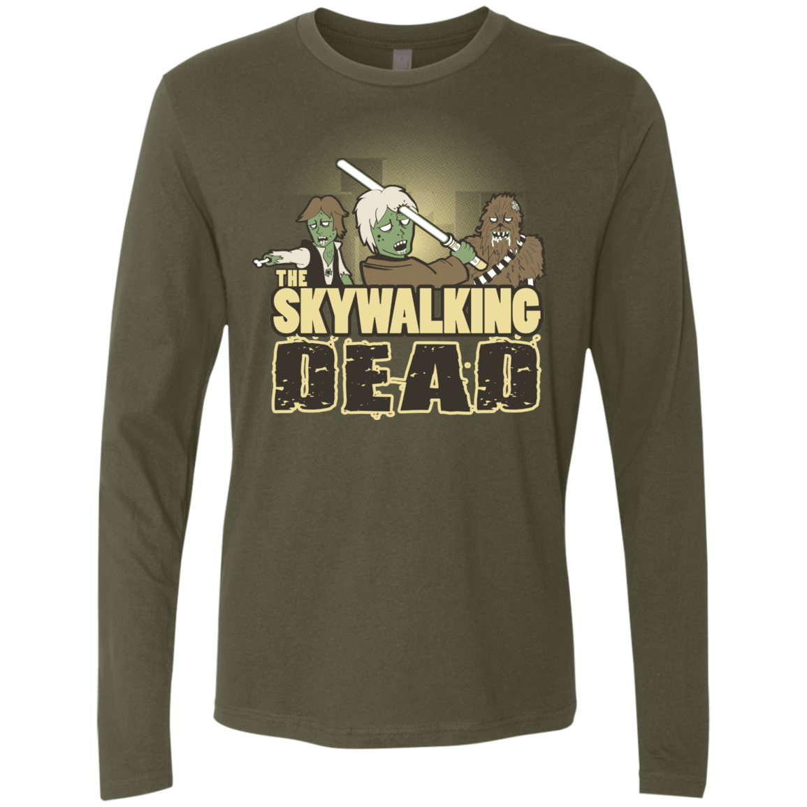 T-Shirts Military Green / Small Skywalking Dead Men's Premium Long Sleeve