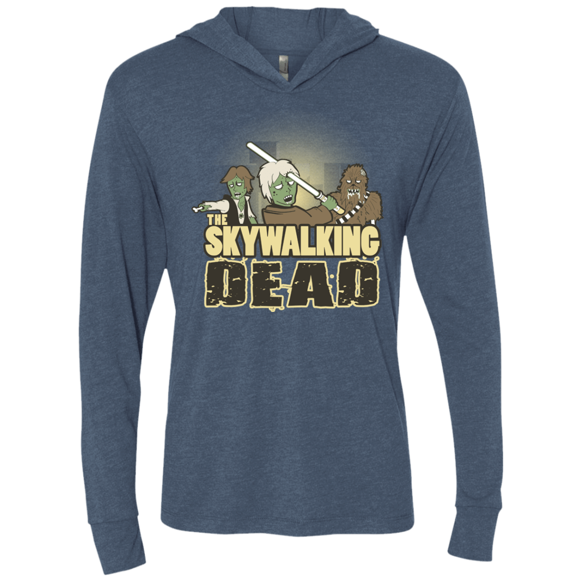 T-Shirts Indigo / X-Small Skywalking Dead Triblend Long Sleeve Hoodie Tee