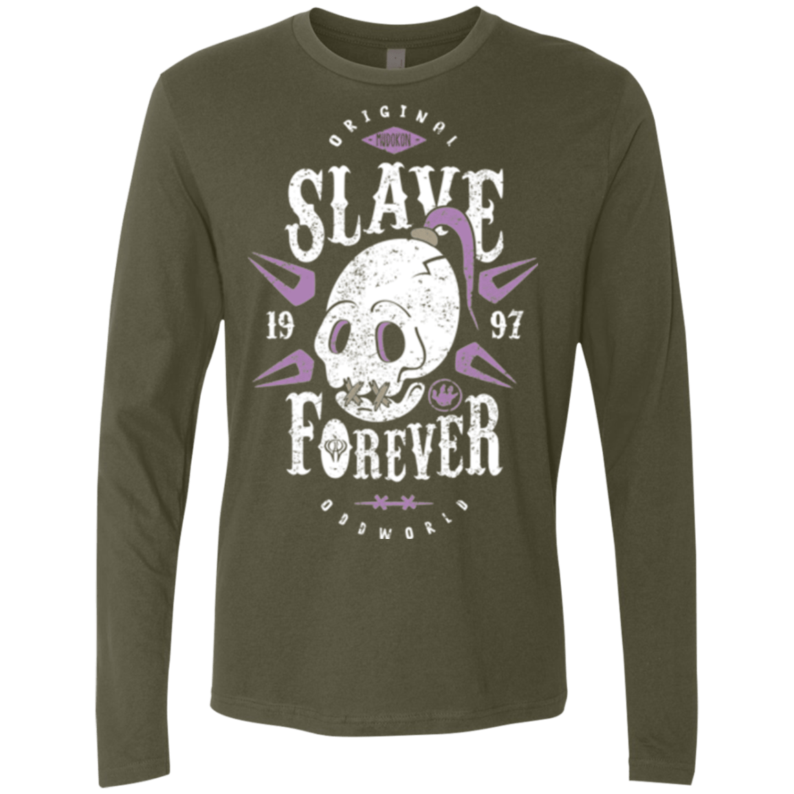 T-Shirts Military Green / Small Slave Forever Men's Premium Long Sleeve