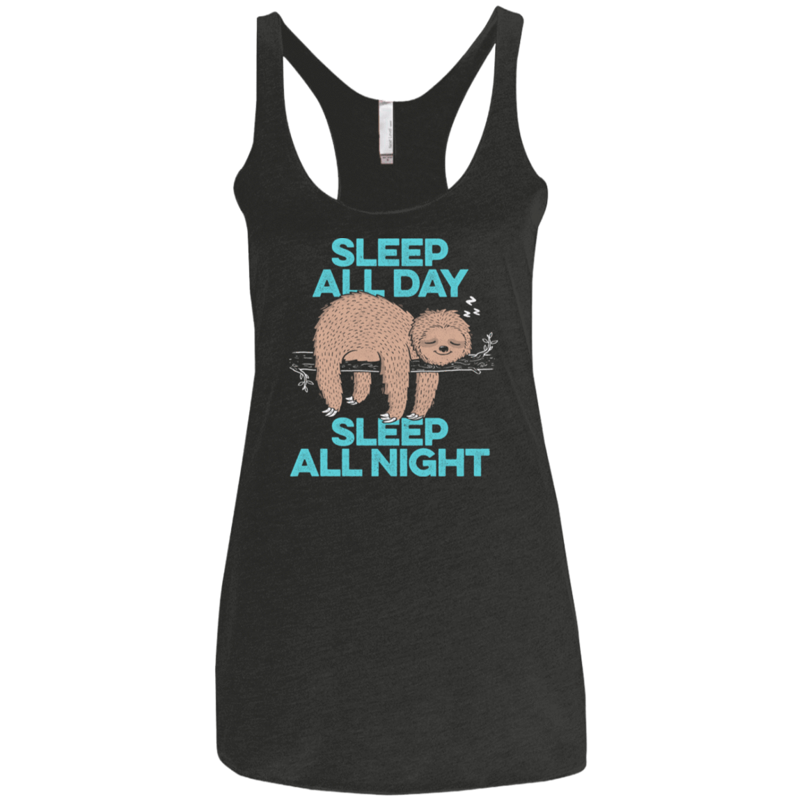 T-Shirts Vintage Black / X-Small Sleep All Day All Night Women's Triblend Racerback Tank