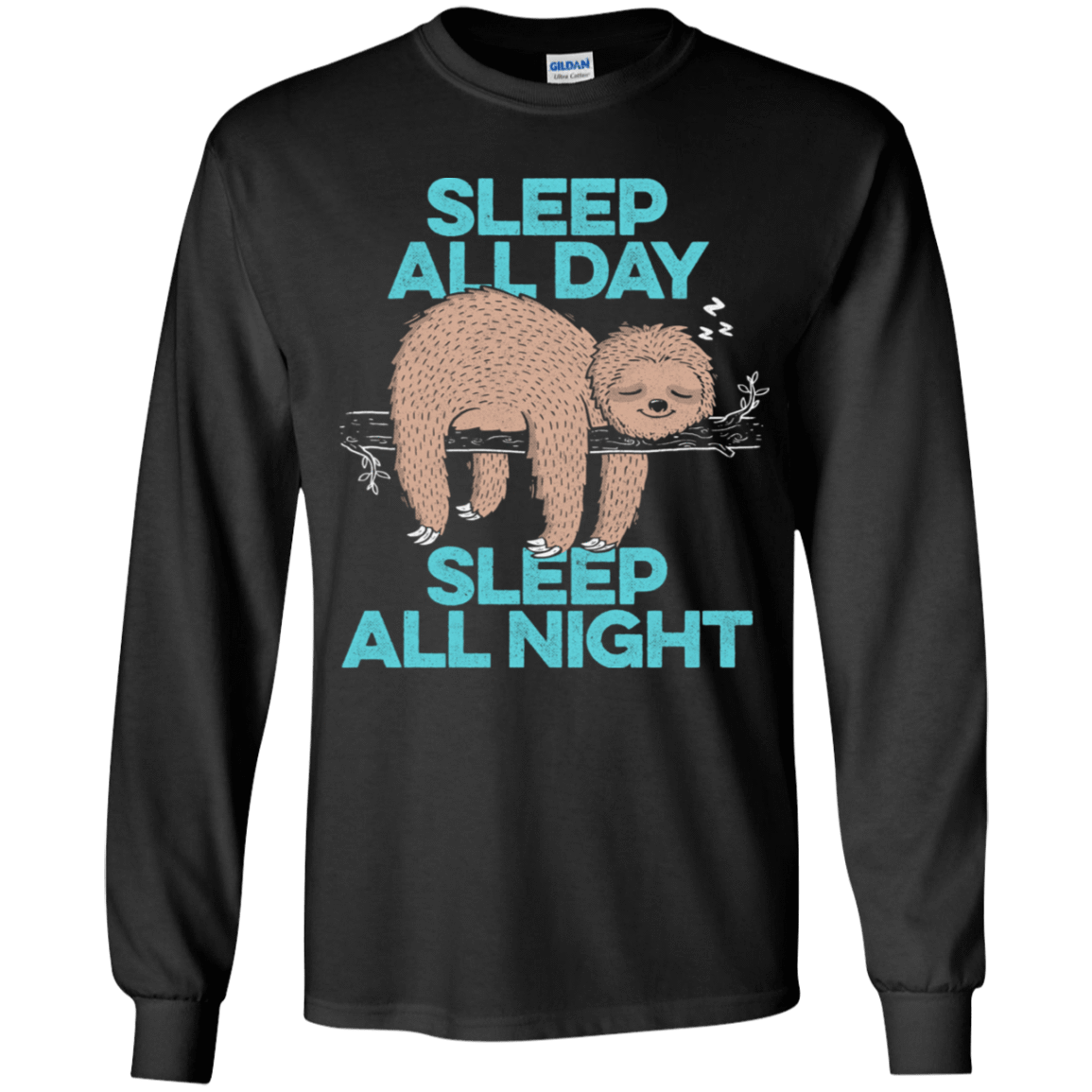 T-Shirts Black / YS Sleep All Day All Night Youth Long Sleeve T-Shirt