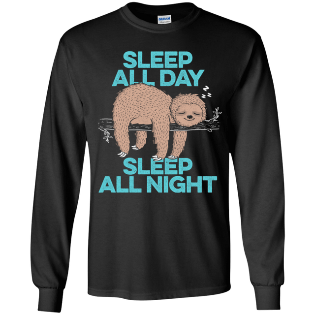T-Shirts Black / YS Sleep All Day All Night Youth Long Sleeve T-Shirt