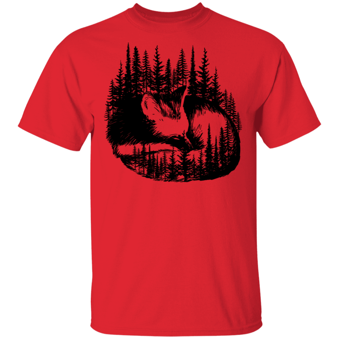 T-Shirts Red / S Sleeping Fox T-Shirt