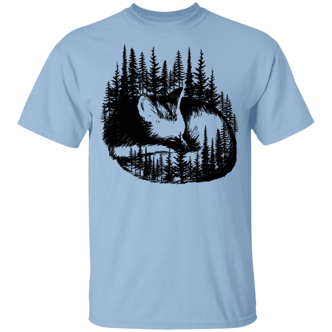 T-Shirts Light Blue / YXS Sleeping Fox Youth T-Shirt