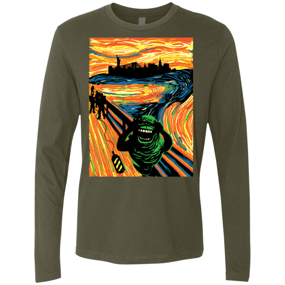 T-Shirts Military Green / S Slimer's Scream Men's Premium Long Sleeve