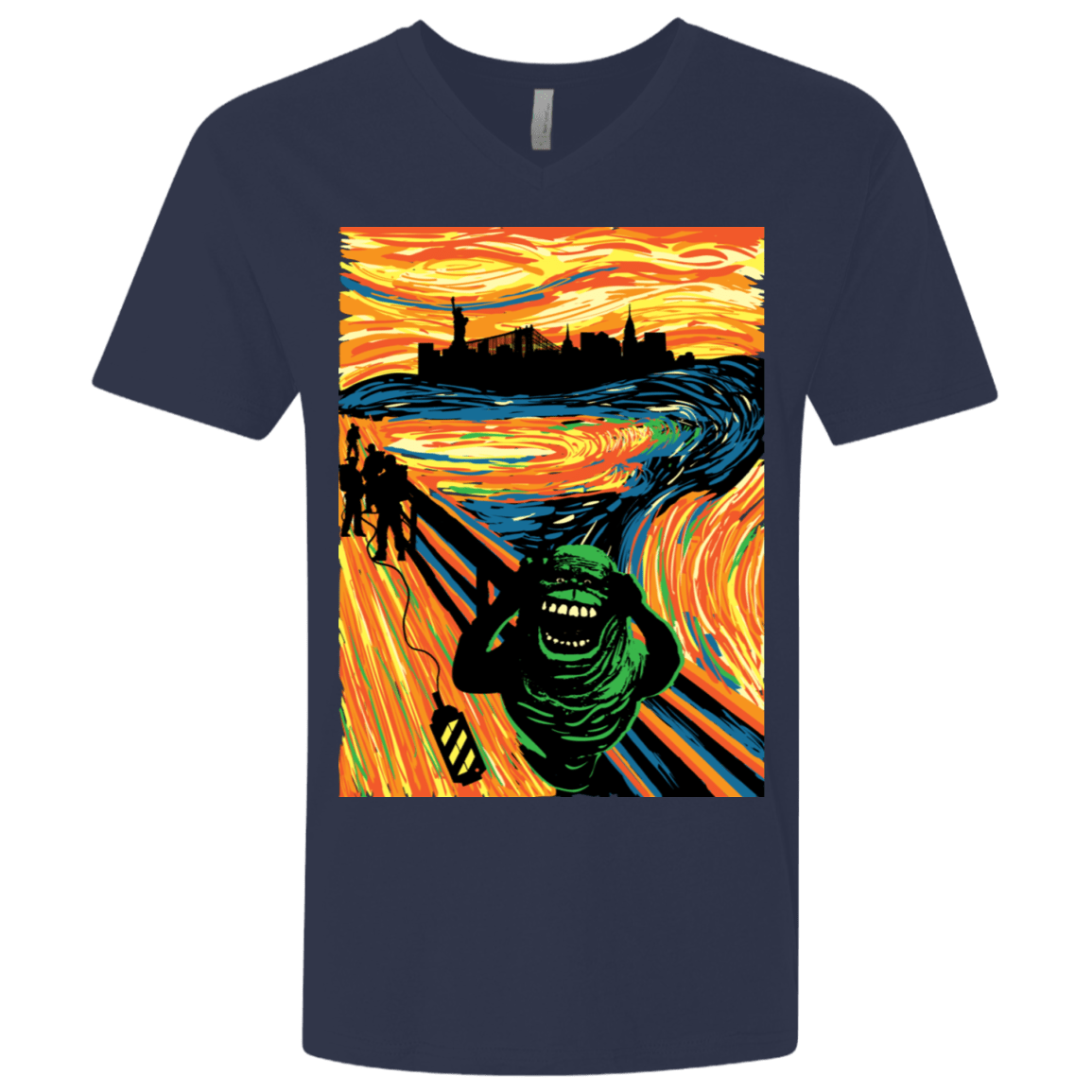 T-Shirts Midnight Navy / X-Small Slimer's Scream Men's Premium V-Neck