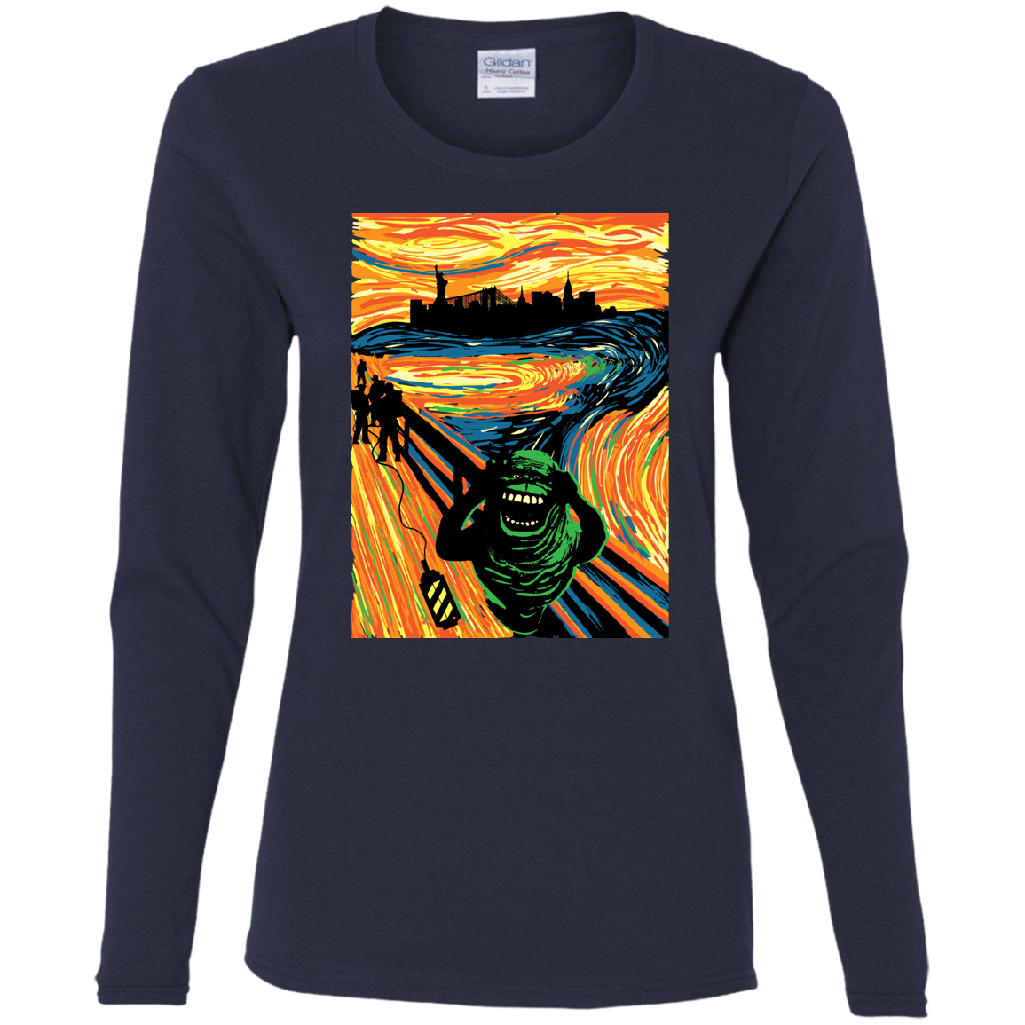 T-Shirts Navy / S Slimer's Scream Women's Long Sleeve T-Shirt