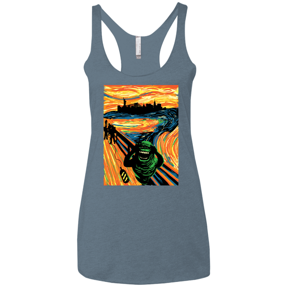 T-Shirts Indigo / X-Small Slimer's Scream Women's Triblend Racerback Tank
