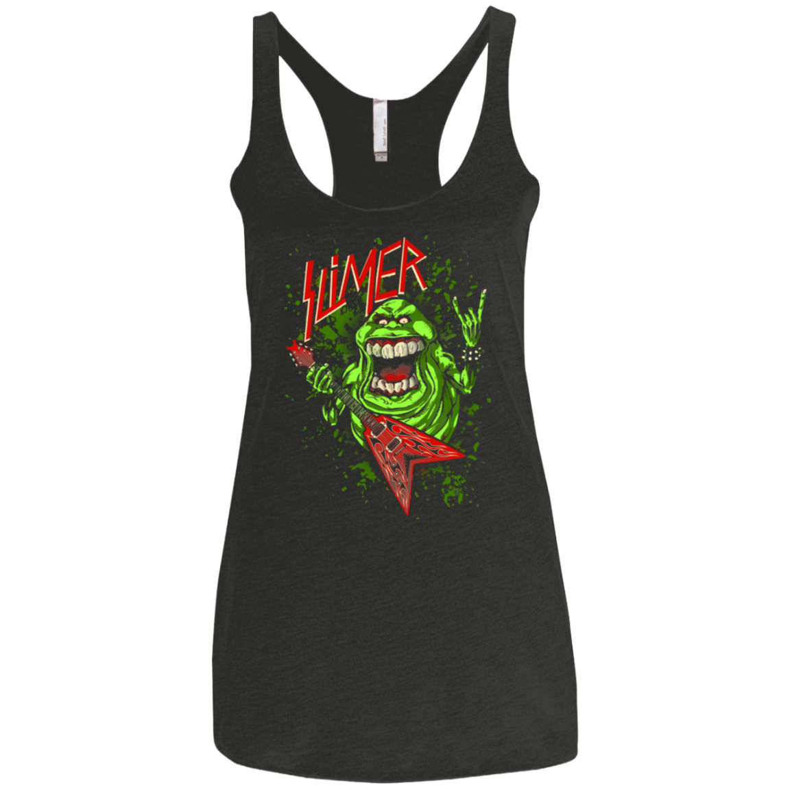 T-Shirts Vintage Black / X-Small Slimer Thrashin Mad Women's Triblend Racerback Tank