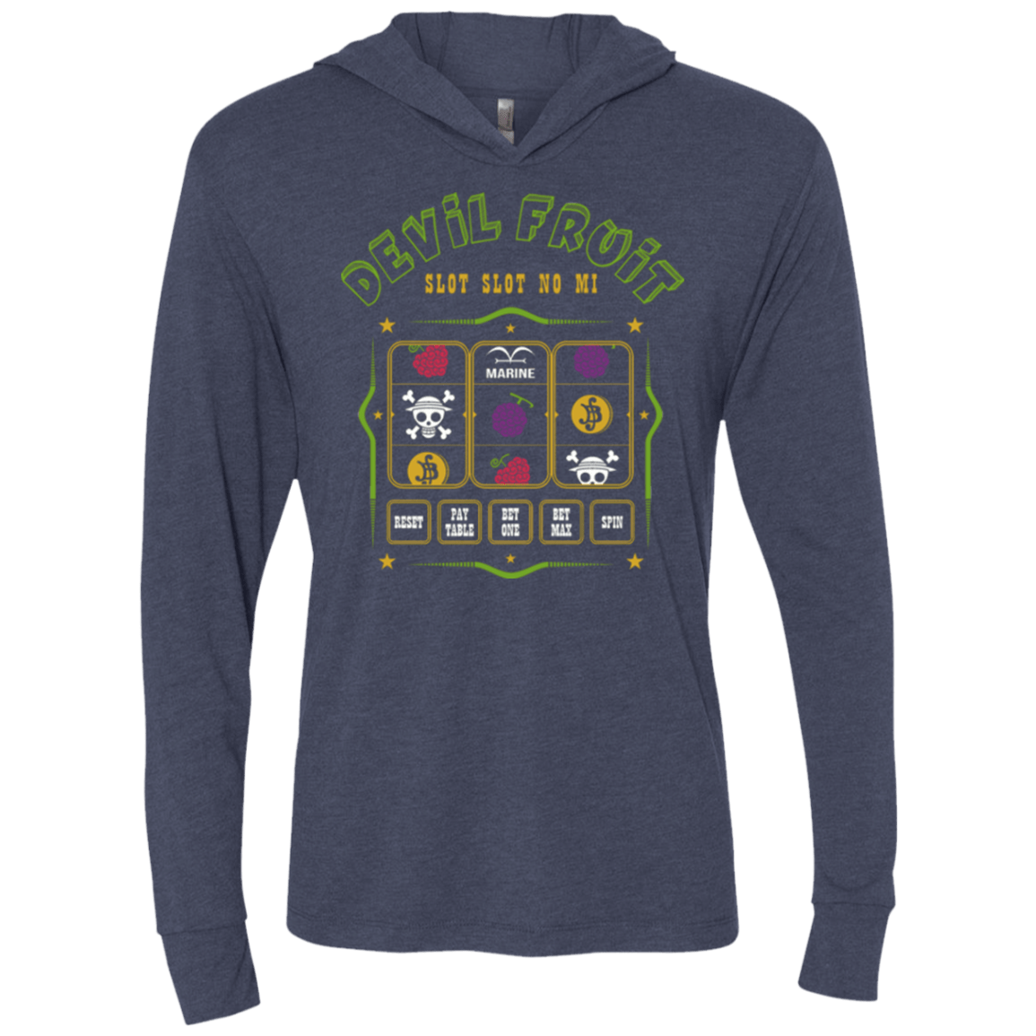 T-Shirts Vintage Navy / X-Small Slot slot Triblend Long Sleeve Hoodie Tee