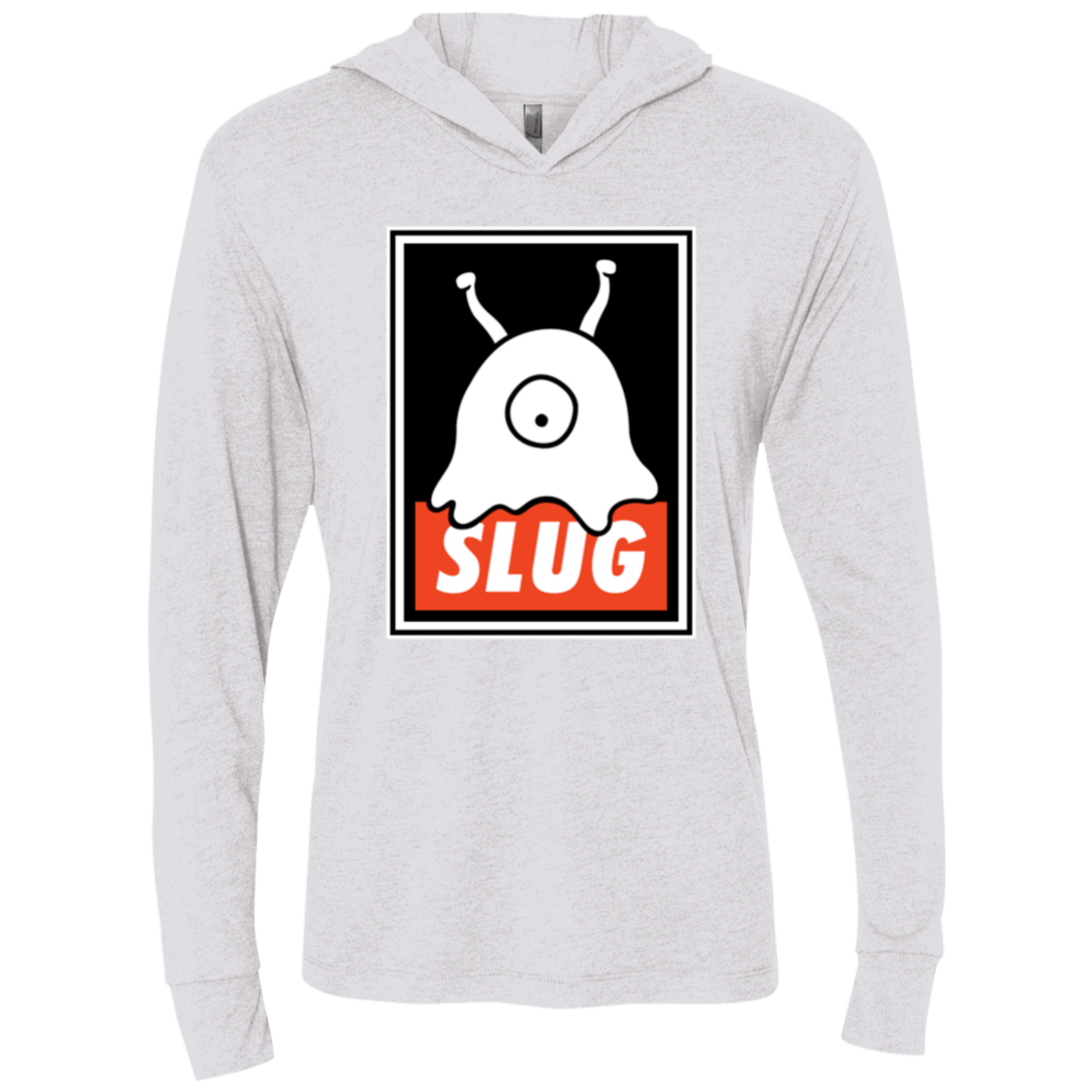 T-Shirts Heather White / X-Small Slug Triblend Long Sleeve Hoodie Tee