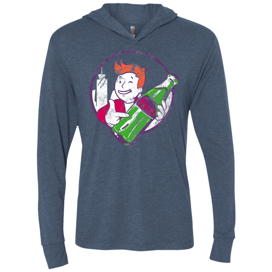 T-Shirts Indigo / X-Small Slurm Cola Triblend Long Sleeve Hoodie Tee