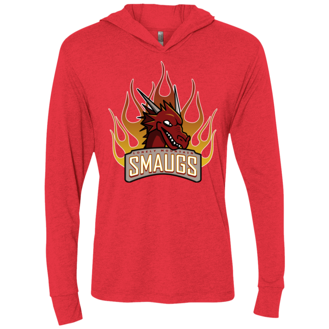 T-Shirts Vintage Red / X-Small Smaugs Triblend Long Sleeve Hoodie Tee