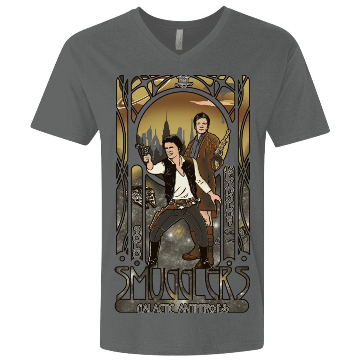 T-Shirts Heavy Metal / X-Small Smugglers, Inc Men's Premium V-Neck