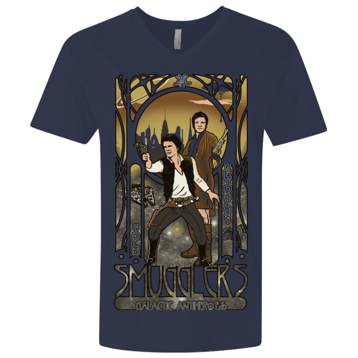 T-Shirts Midnight Navy / X-Small Smugglers, Inc Men's Premium V-Neck