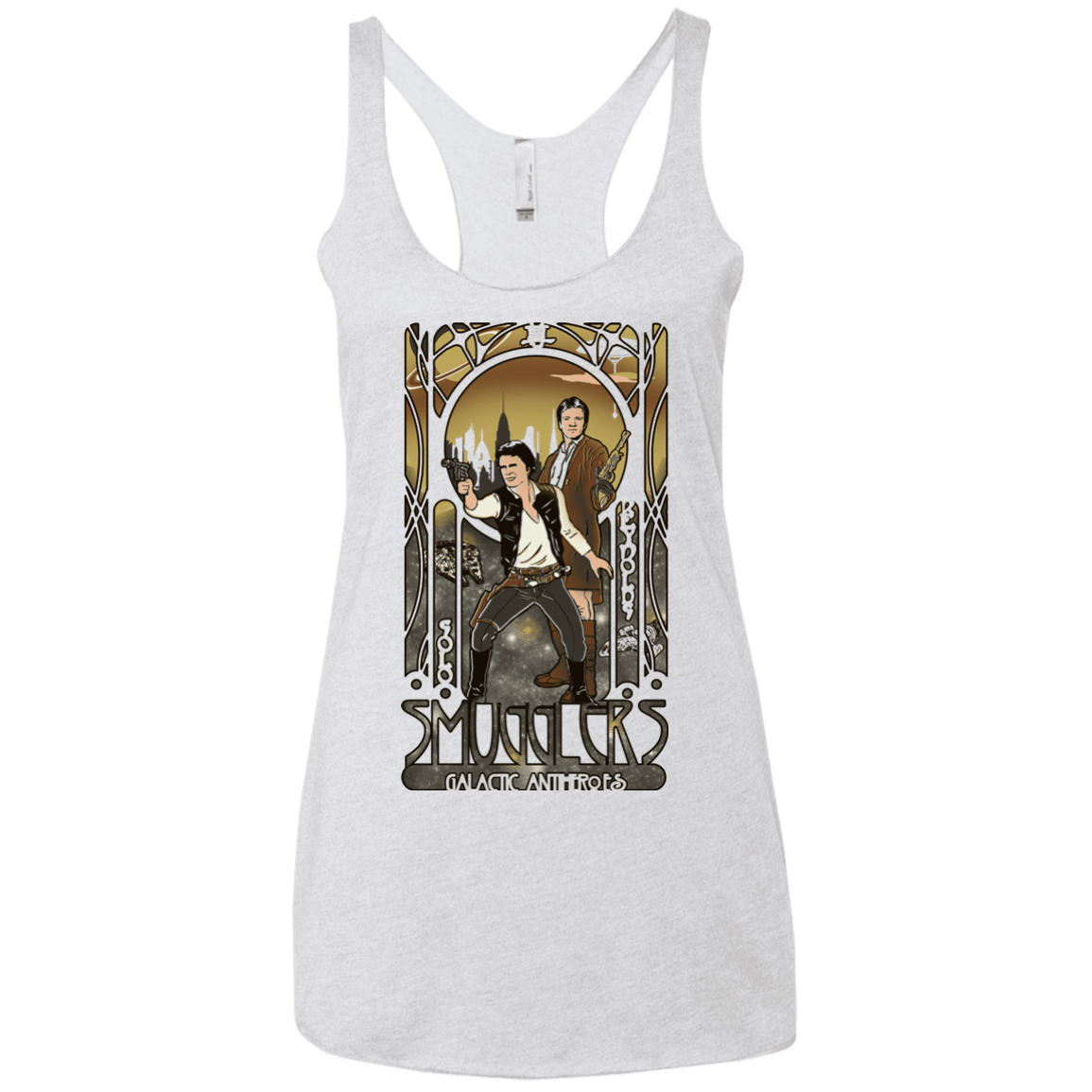 T-Shirts Heather White / X-Small Smugglers, Inc Women's Triblend Racerback Tank