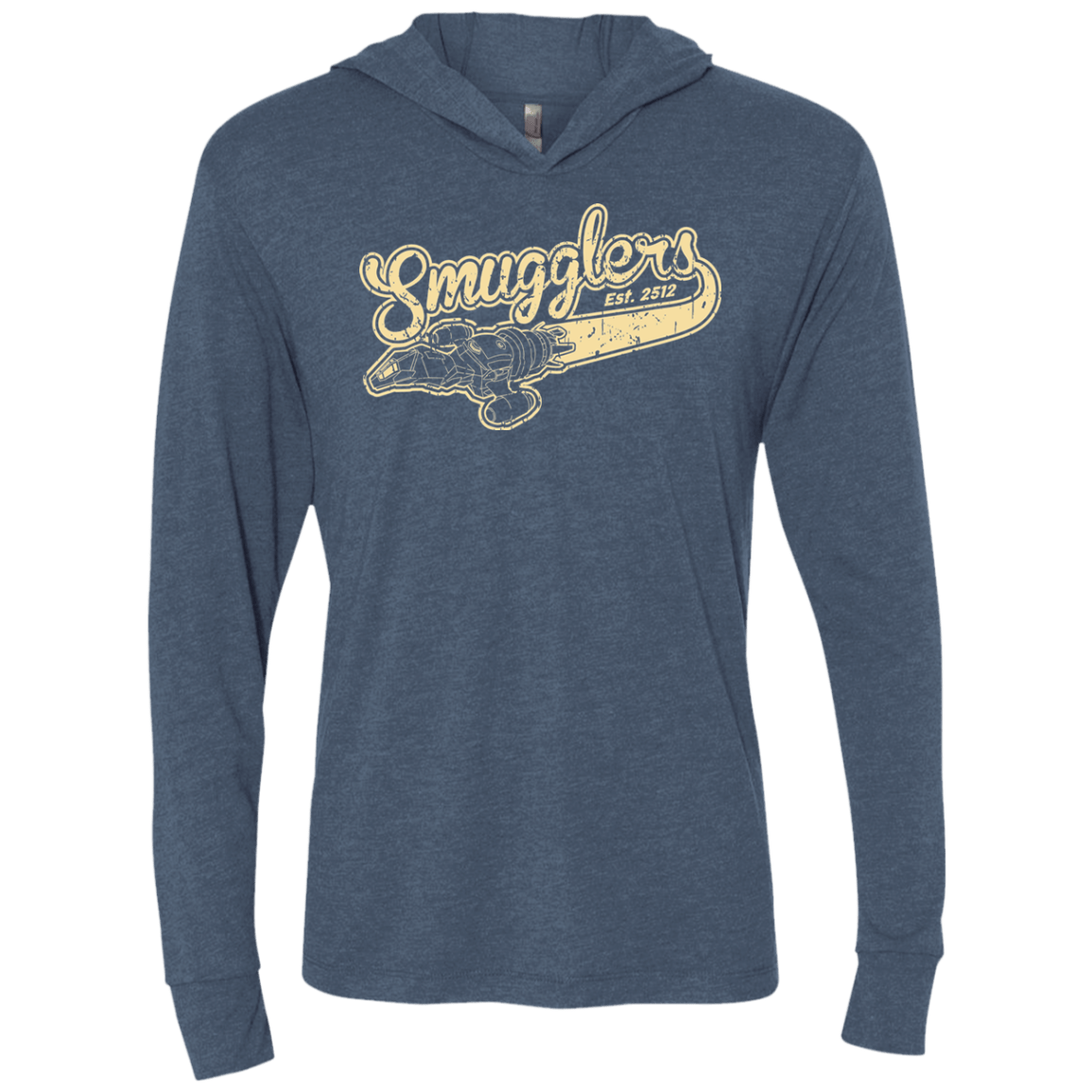 T-Shirts Indigo / X-Small Smugglers Triblend Long Sleeve Hoodie Tee