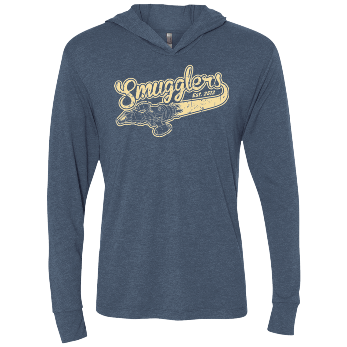T-Shirts Indigo / X-Small Smugglers Triblend Long Sleeve Hoodie Tee