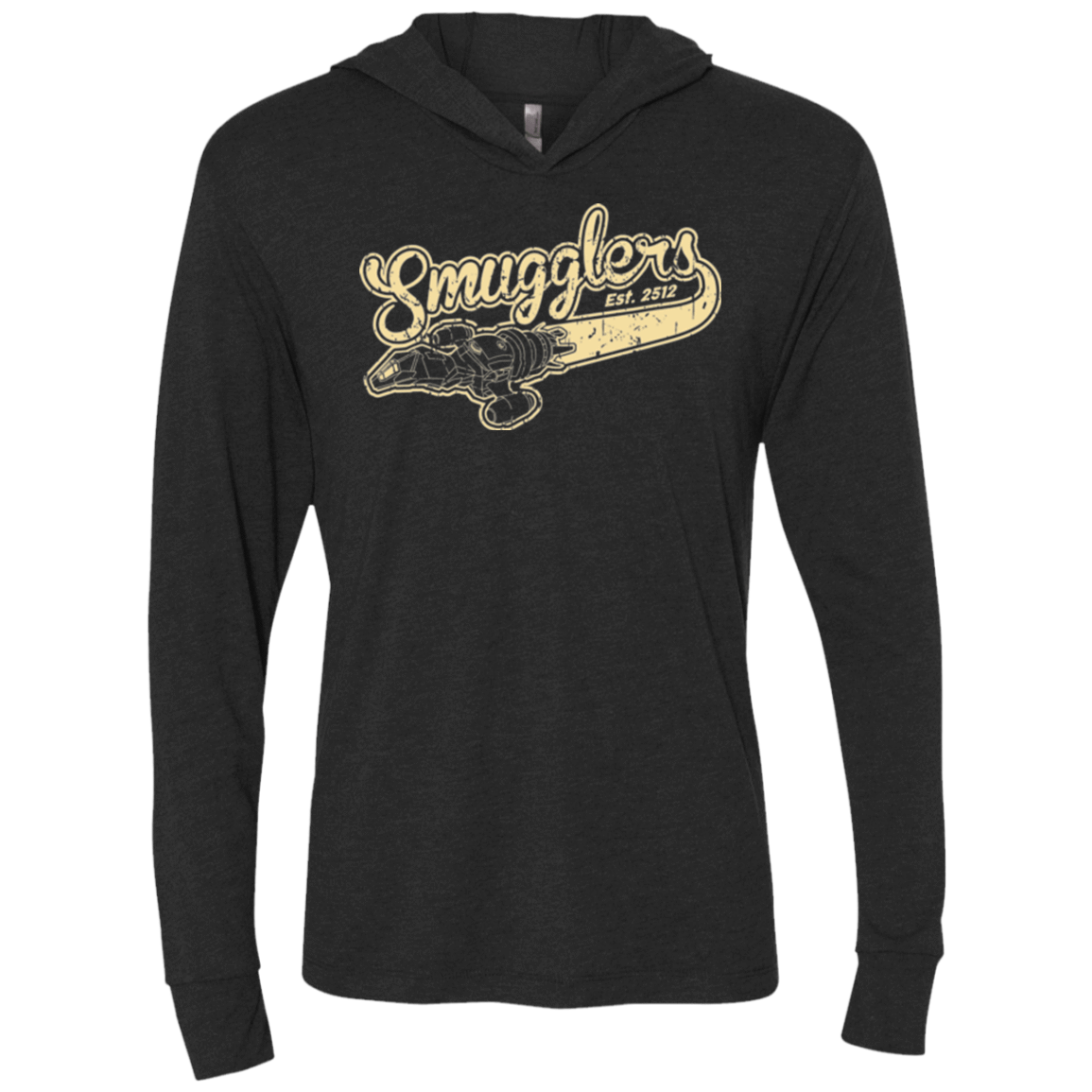 T-Shirts Vintage Black / X-Small Smugglers Triblend Long Sleeve Hoodie Tee