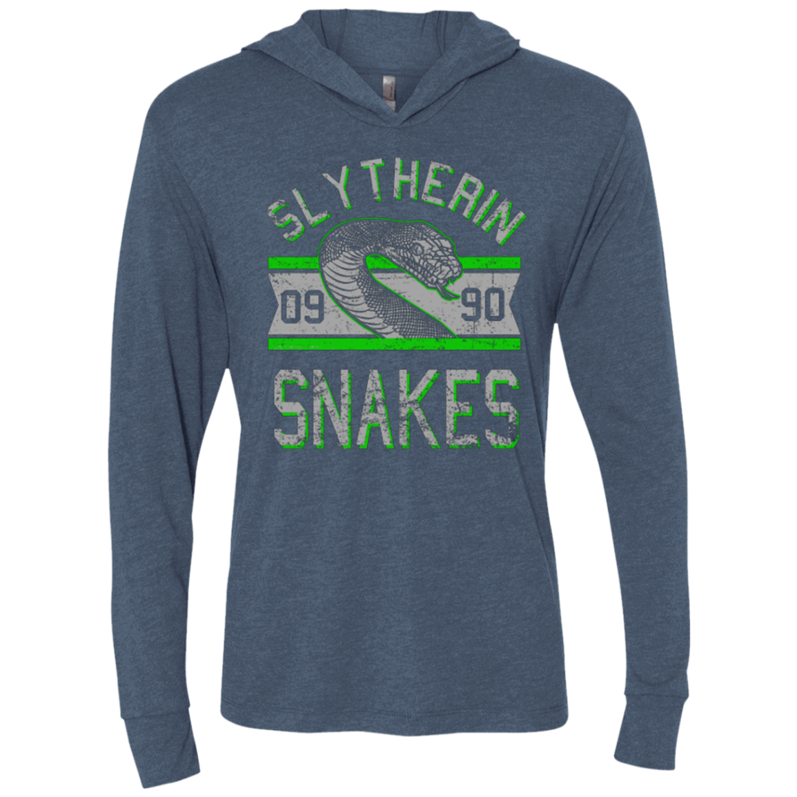 T-Shirts Indigo / X-Small Snakes Triblend Long Sleeve Hoodie Tee