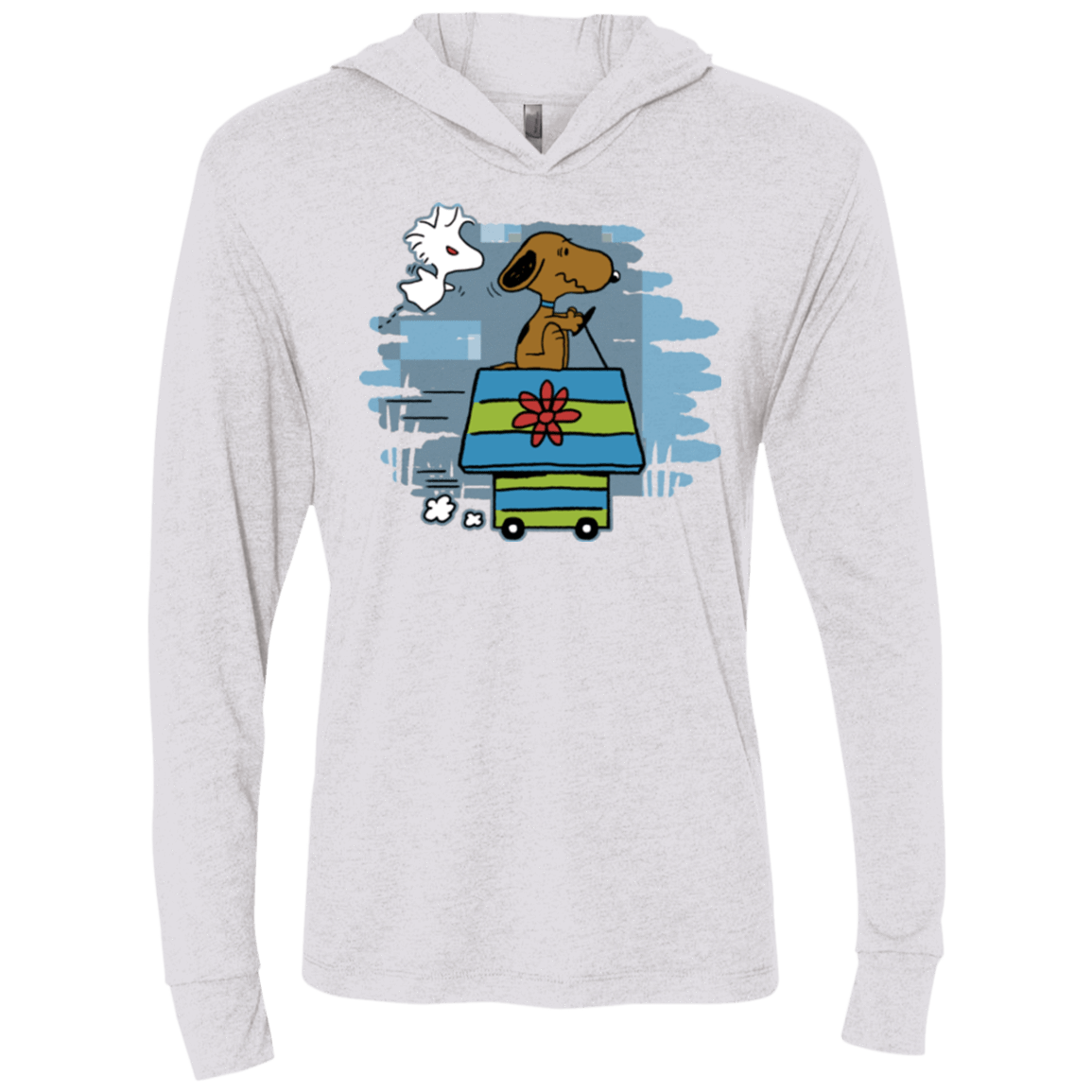 T-Shirts Heather White / X-Small Snoopydoo Triblend Long Sleeve Hoodie Tee