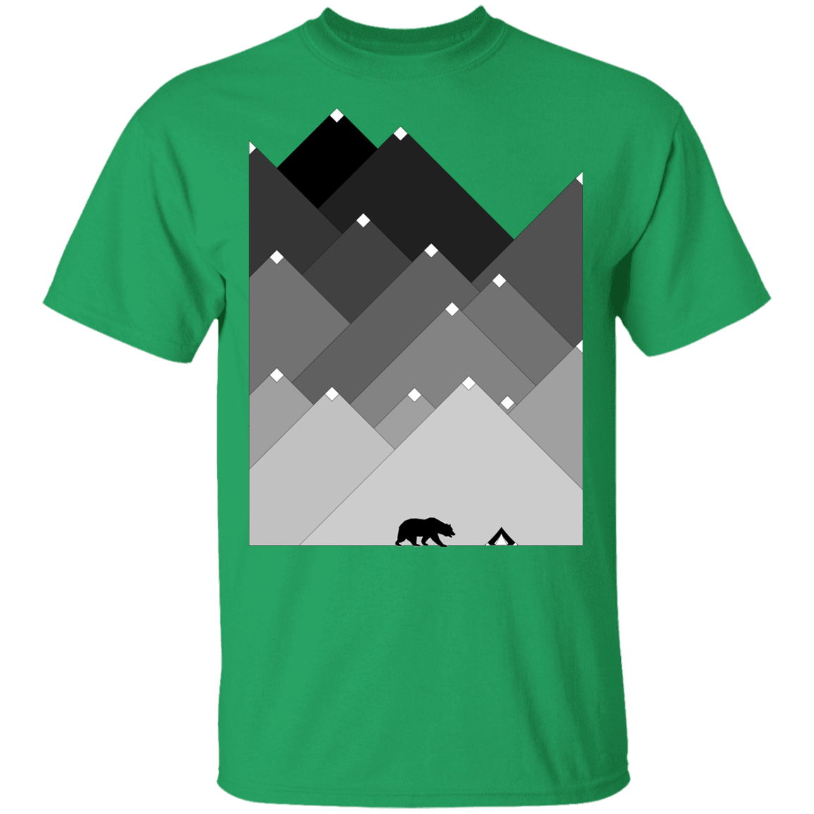 T-Shirts Irish Green / YXS Snow Cap Bear Mountain Youth T-Shirt