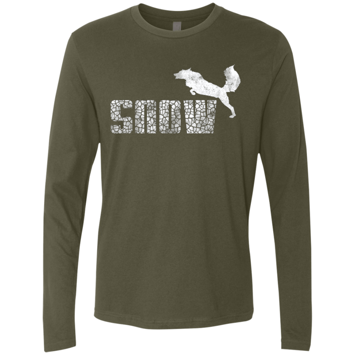 T-Shirts Military Green / Small Snow Men's Premium Long Sleeve