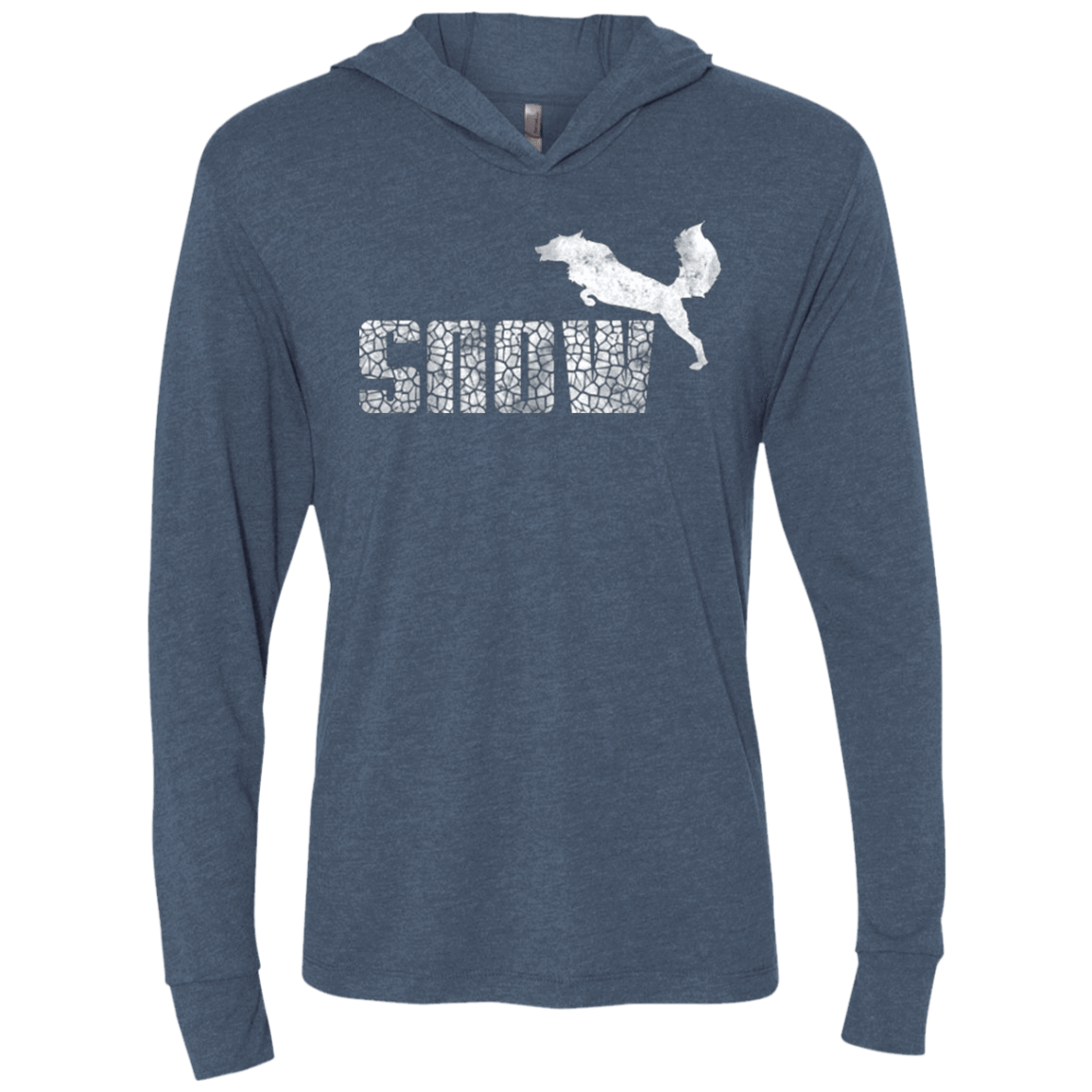 T-Shirts Indigo / X-Small Snow Triblend Long Sleeve Hoodie Tee