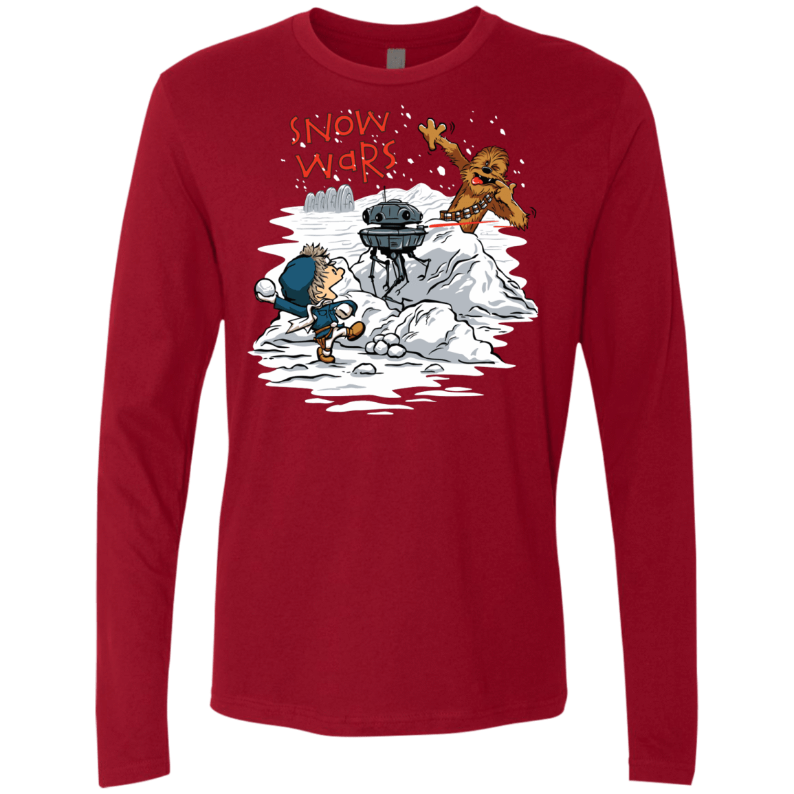 T-Shirts Cardinal / Small Snow Wars Men's Premium Long Sleeve