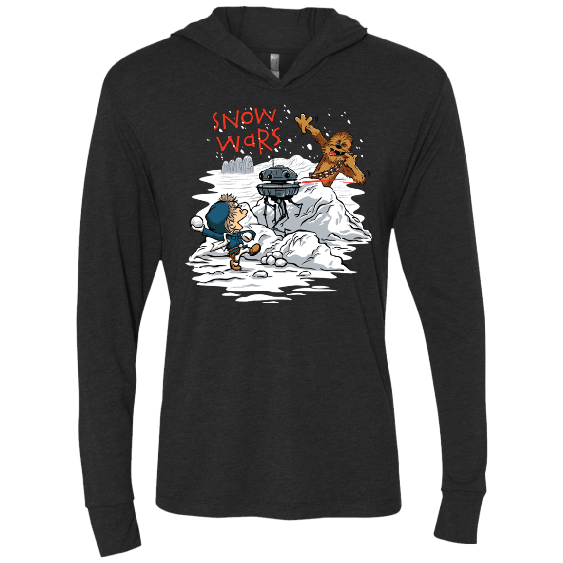 T-Shirts Vintage Black / X-Small Snow Wars Triblend Long Sleeve Hoodie Tee