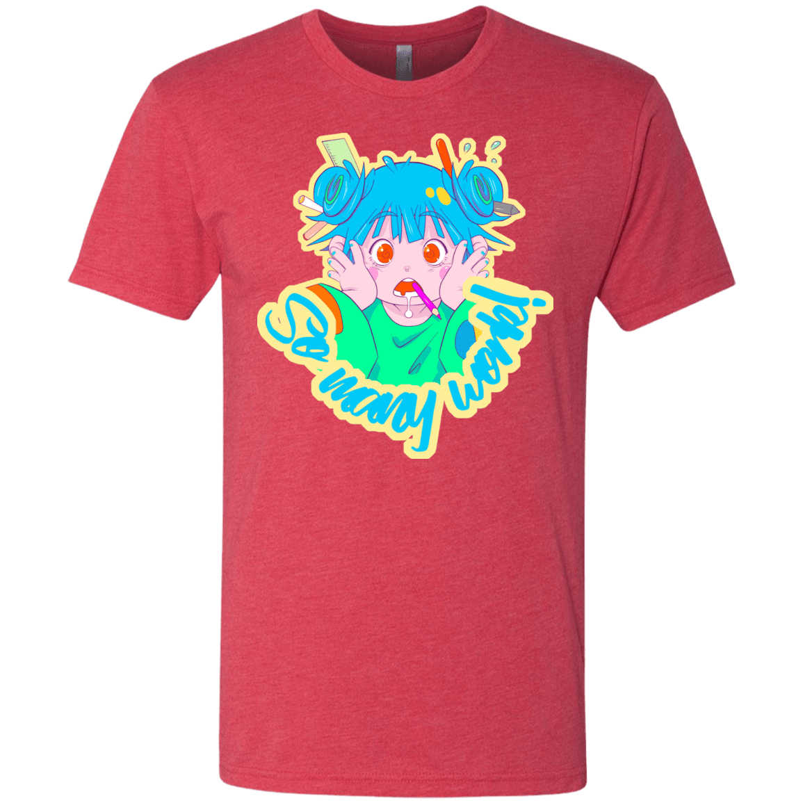 T-Shirts Vintage Red / S So many work! Men's Triblend T-Shirt