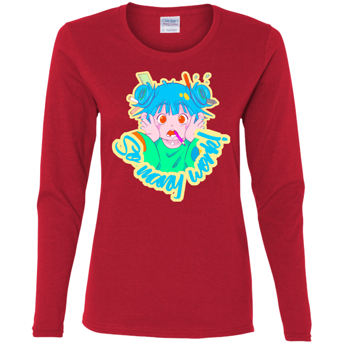T-Shirts Red / S So many work! Women's Long Sleeve T-Shirt