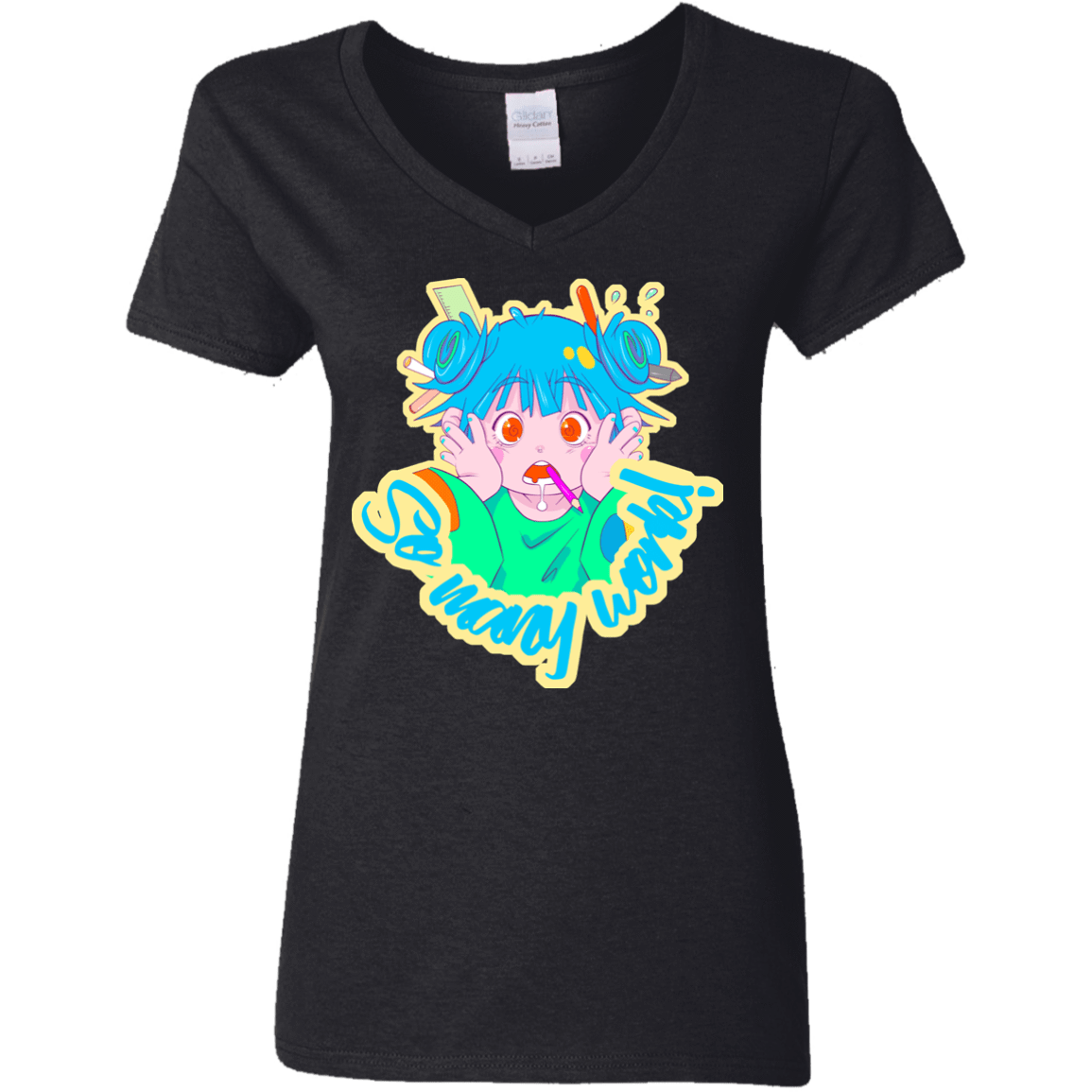 T-Shirts Black / S So many work! Women's V-Neck T-Shirt