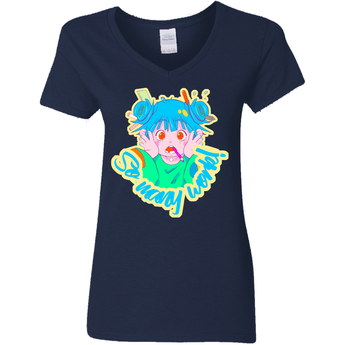 T-Shirts Navy / S So many work! Women's V-Neck T-Shirt