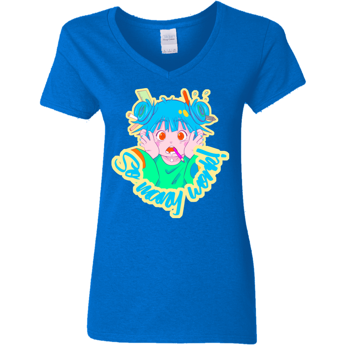 T-Shirts Royal / S So many work! Women's V-Neck T-Shirt