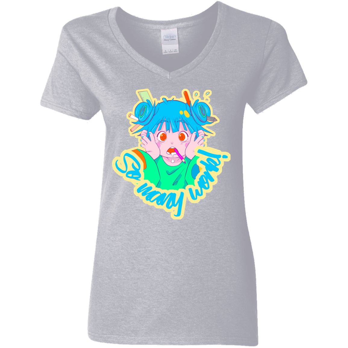 T-Shirts Sport Grey / S So many work! Women's V-Neck T-Shirt