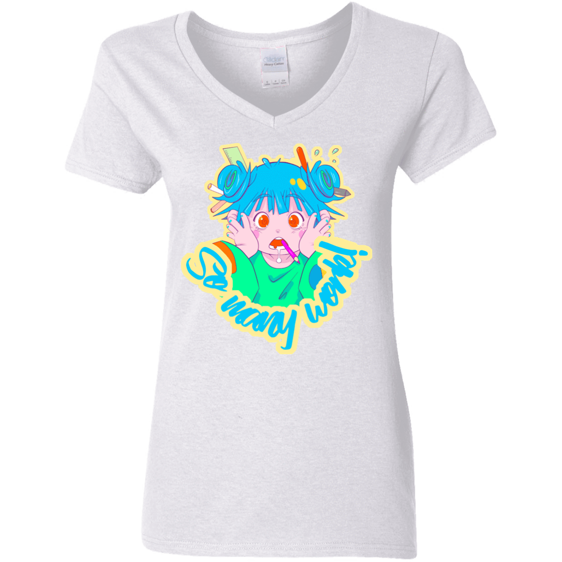 T-Shirts White / S So many work! Women's V-Neck T-Shirt