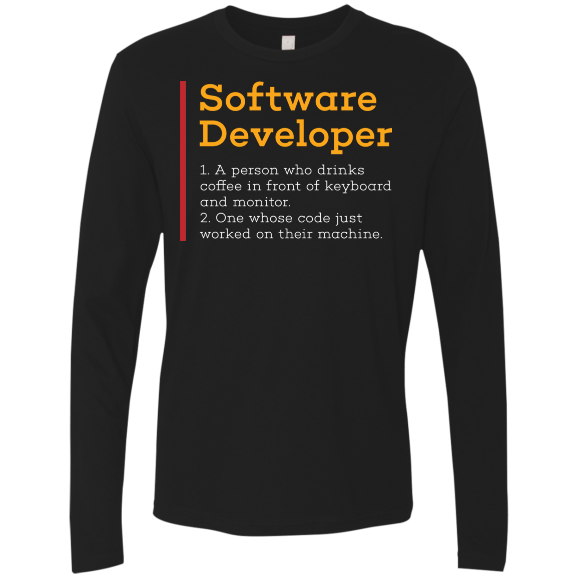 T-Shirts Black / Small Software Developer Men's Premium Long Sleeve